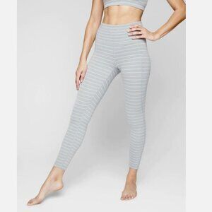 ATHLETA (small) Stripe Salutation 7/8 Tight Gray